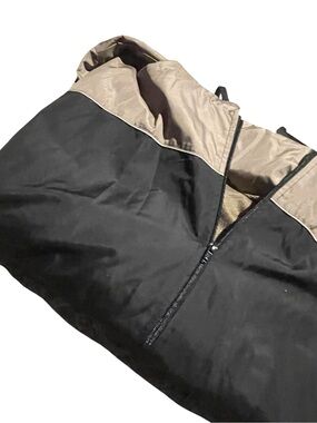 SB Tech Men's Two-Tone Black and Tan Hooded Jacket size XL